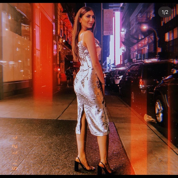 Silver sequin midi dress - Picture 5 of 5